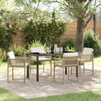 Garden Dining Set 5 pcs Beige Poly Rattan