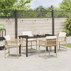 Garden Dining Set 5 pcs Beige Poly Rattan