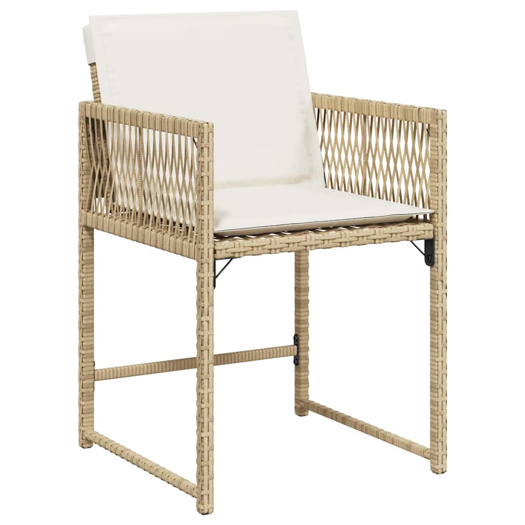 Garden Dining Set 5 pcs Beige Poly Rattan