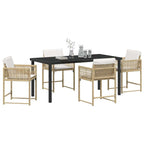 Garden Dining Set 5 pcs Beige Poly Rattan