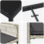 Garden Dining Set 5 pcs Light Grey Poly Rattan