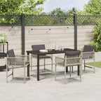 Garden Dining Set 5 pcs Light Grey Poly Rattan