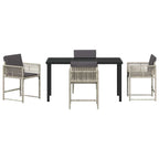 Garden Dining Set 5 pcs Light Grey Poly Rattan