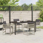Garden Dining Set 5 pcs Light Grey Poly Rattan