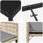 Garden Dining Set 5 pcs Beige Poly Rattan