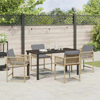 Garden Dining Set 5 pcs Beige Poly Rattan