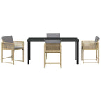 Garden Dining Set 5 pcs Beige Poly Rattan