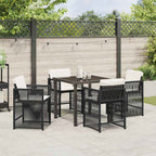 Garden Dining Set 5 pcs Black Poly Rattan