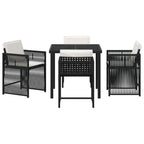 Garden Dining Set 5 pcs Black Poly Rattan
