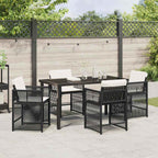Garden Dining Set 5 pcs Black Poly Rattan
