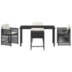 Garden Dining Set 5 pcs Black Poly Rattan