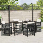 Garden Dining Set 5 pcs Black Poly Rattan