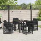 Garden Dining Set 5 pcs Black Poly Rattan