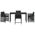 Garden Dining Set 5 pcs Black Poly Rattan