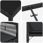 Garden Dining Set 5 pcs Black Poly Rattan