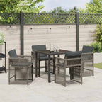 Garden Dining Set 5 pcs Grey Poly Rattan