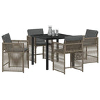 Garden Dining Set 5 pcs Grey Poly Rattan