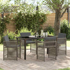Garden Dining Set 5 pcs Grey Poly Rattan