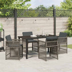 Garden Dining Set 5 pcs Grey Poly Rattan