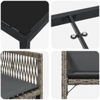 Garden Dining Set 5 pcs Grey Poly Rattan