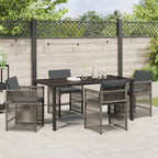 Garden Dining Set 5 pcs Grey Poly Rattan