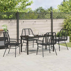 Garden Dining Set 5 pcs Black Poly Rattan