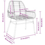 Garden Dining Set 5 pcs Black Poly Rattan