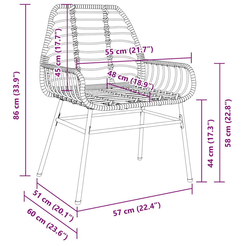 Garden Dining Set 7 pcs Black Poly Rattan