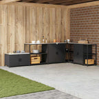 Kitchen Storage with Shelf Black 90 x 50 x 92 cm Steel