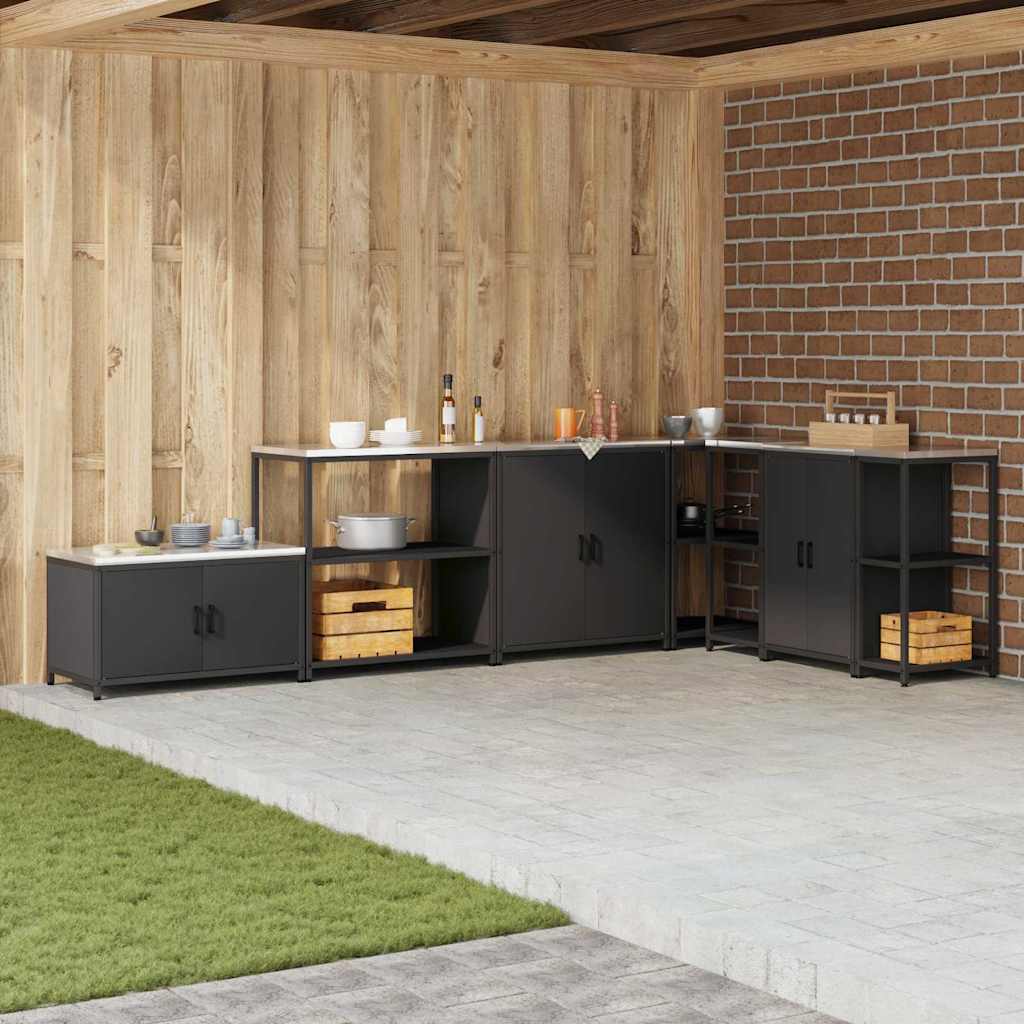 Kitchen Storage with Shelf Black 90 x 50 x 92 cm Steel