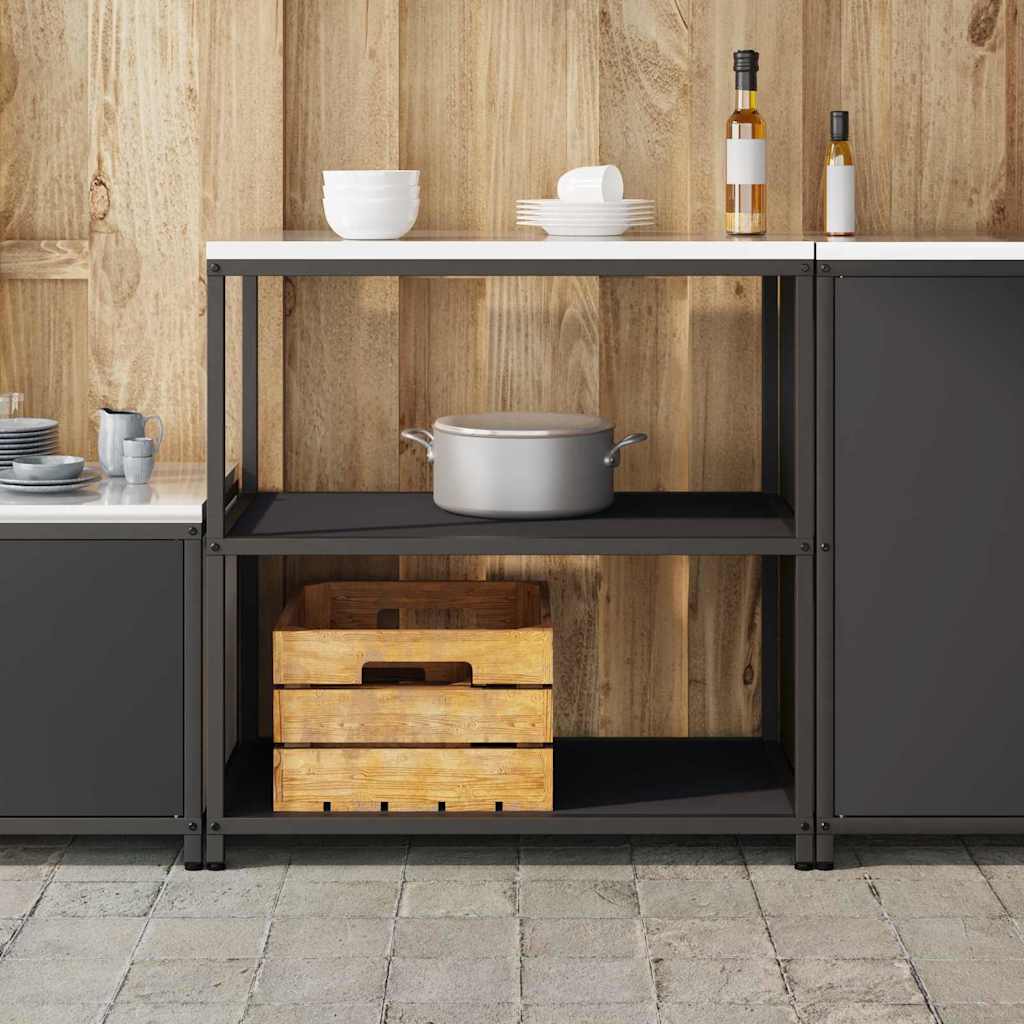 Kitchen Storage with Shelf Black 90 x 50 x 92 cm Steel