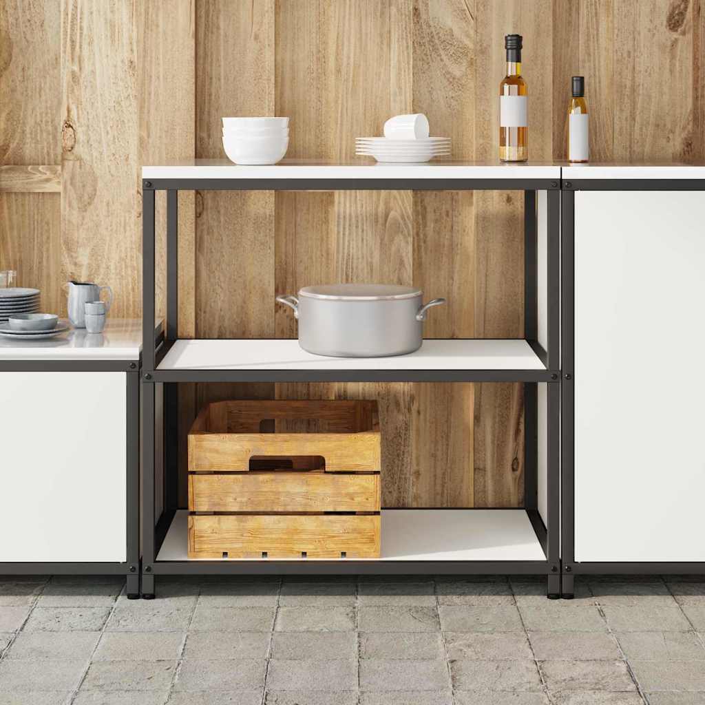 Kitchen Storage with Shelf White 90 x 50 x 92 cm Steel
