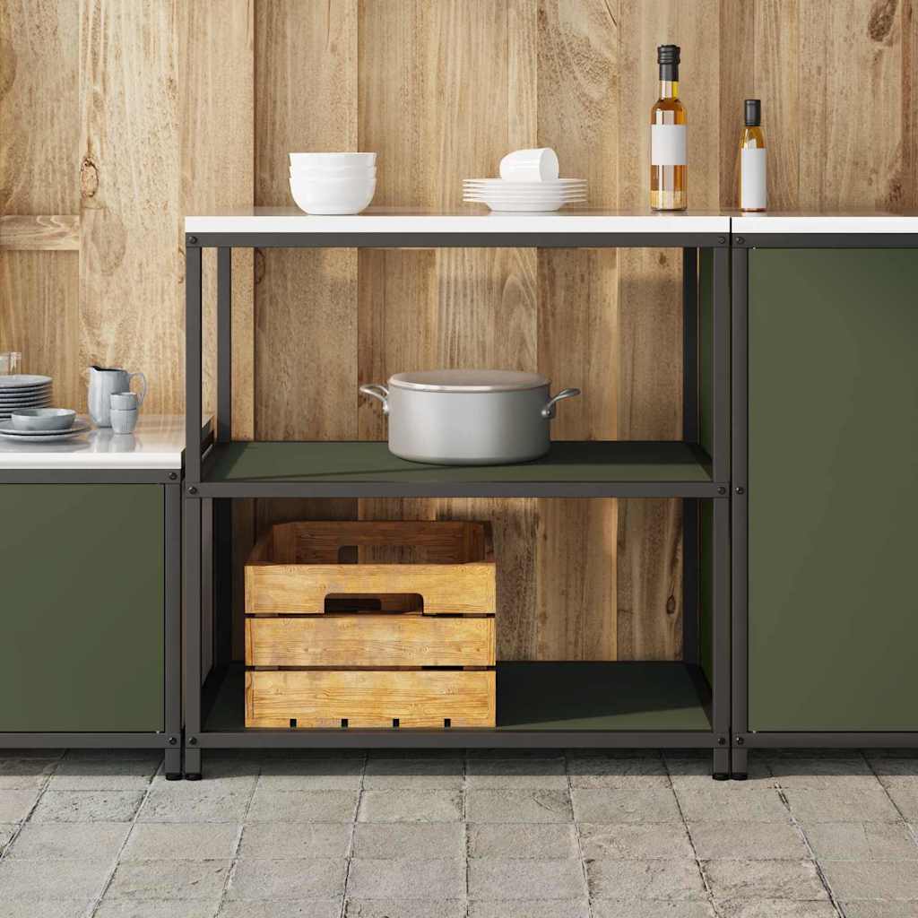 Kitchen Storage with Shelf Olive Green 90 x 50 x 92 cm Steel