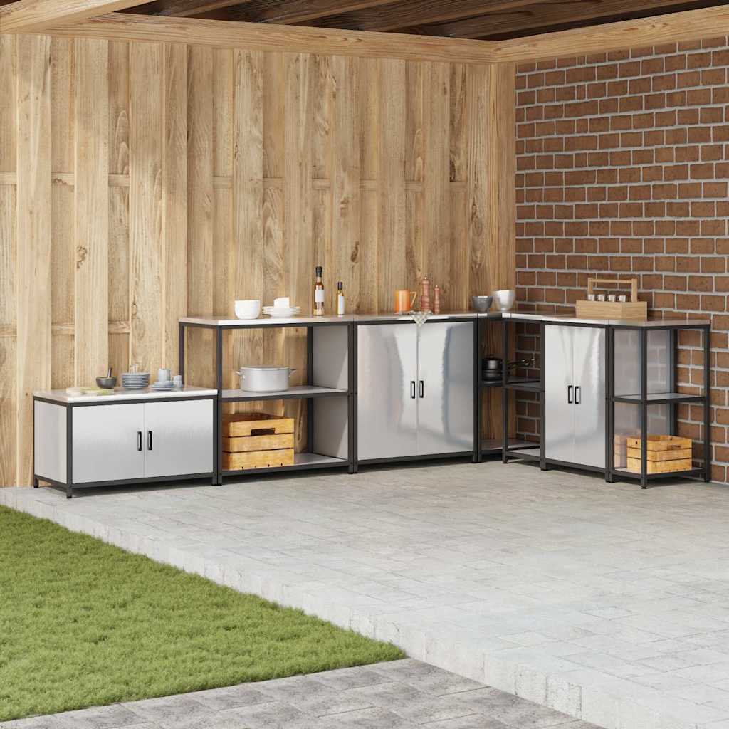 Kitchen Storage with Shelf Silver 90 x 50 x 92 cm Steel