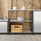 Kitchen Storage with Shelf Silver 90 x 50 x 92 cm Steel
