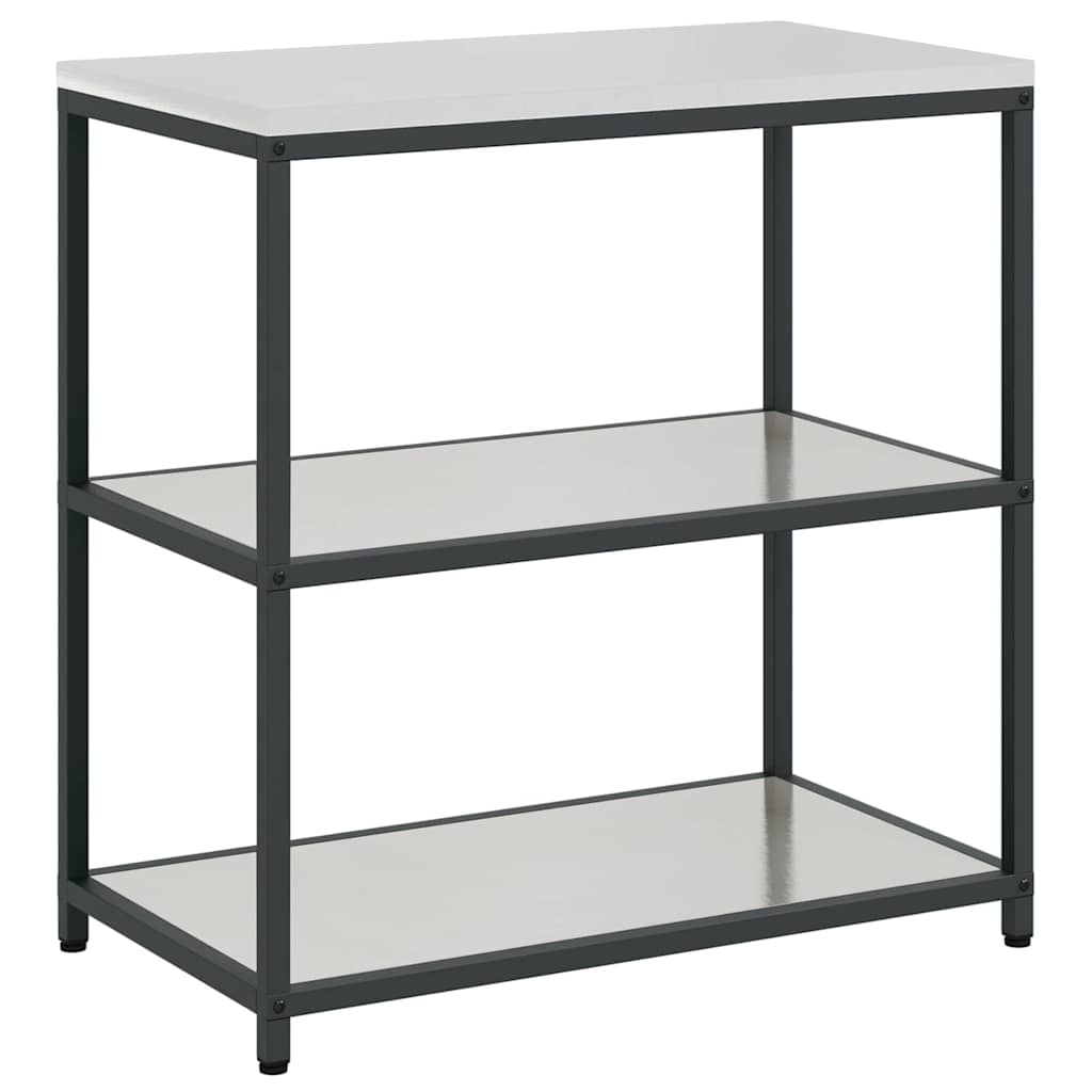 Kitchen Storage with Shelf Silver 90 x 50 x 92 cm Steel