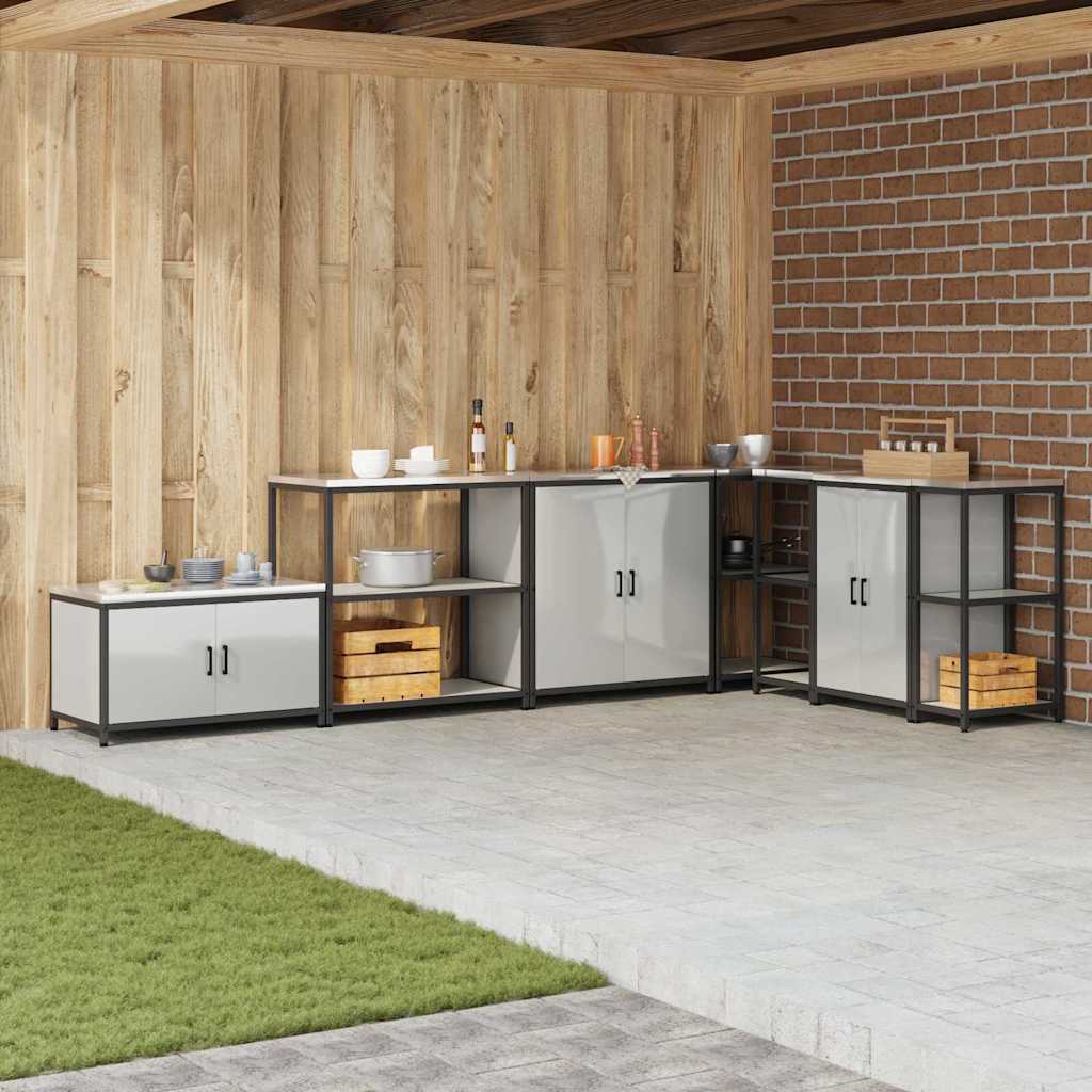 Kitchen Storage with Shelf Silver 90 x 50 x 92 cm Steel