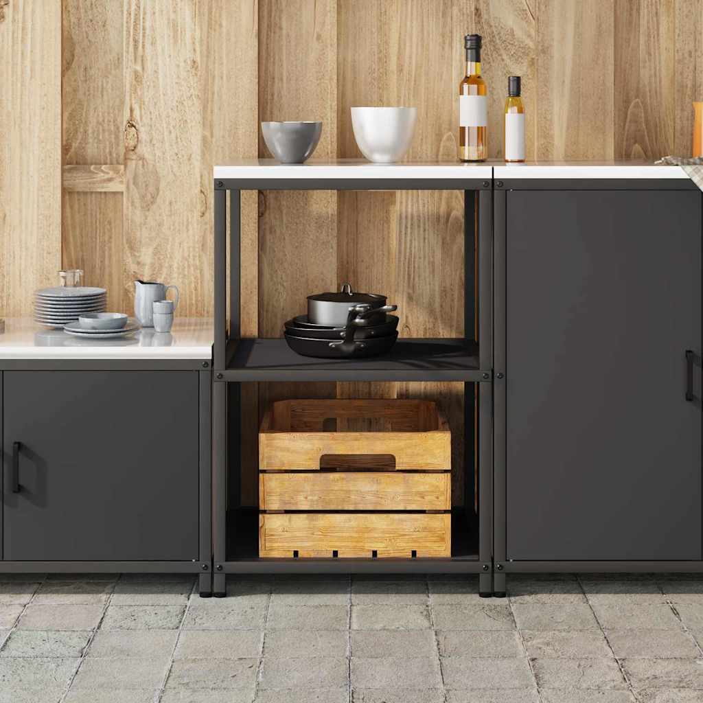 Kitchen Storage with Shelf Black 60 x 50 x 92 cm Steel