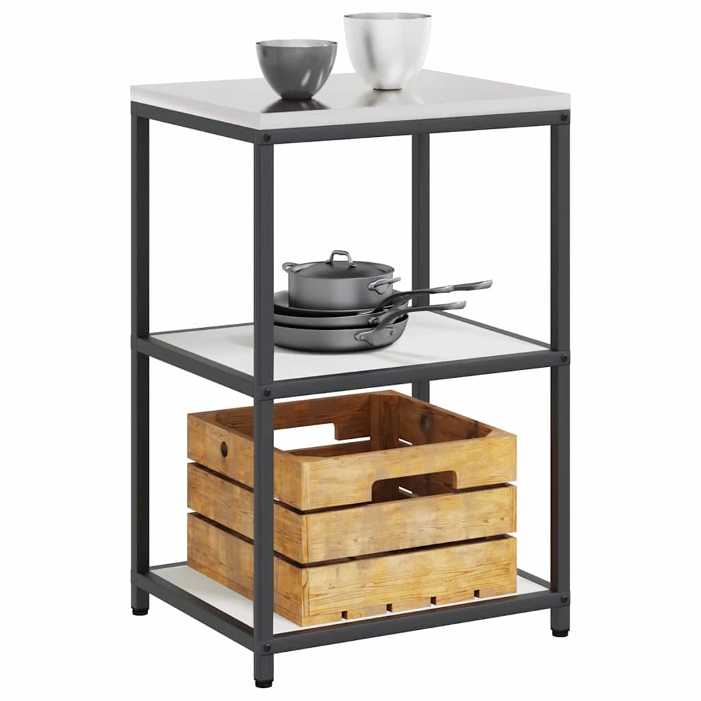 Kitchen Storage with Shelf White 60 x 50 x 92 cm Steel