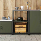 Kitchen Storage with Shelf Olive Green 60 x 50 x 92 cm Steel