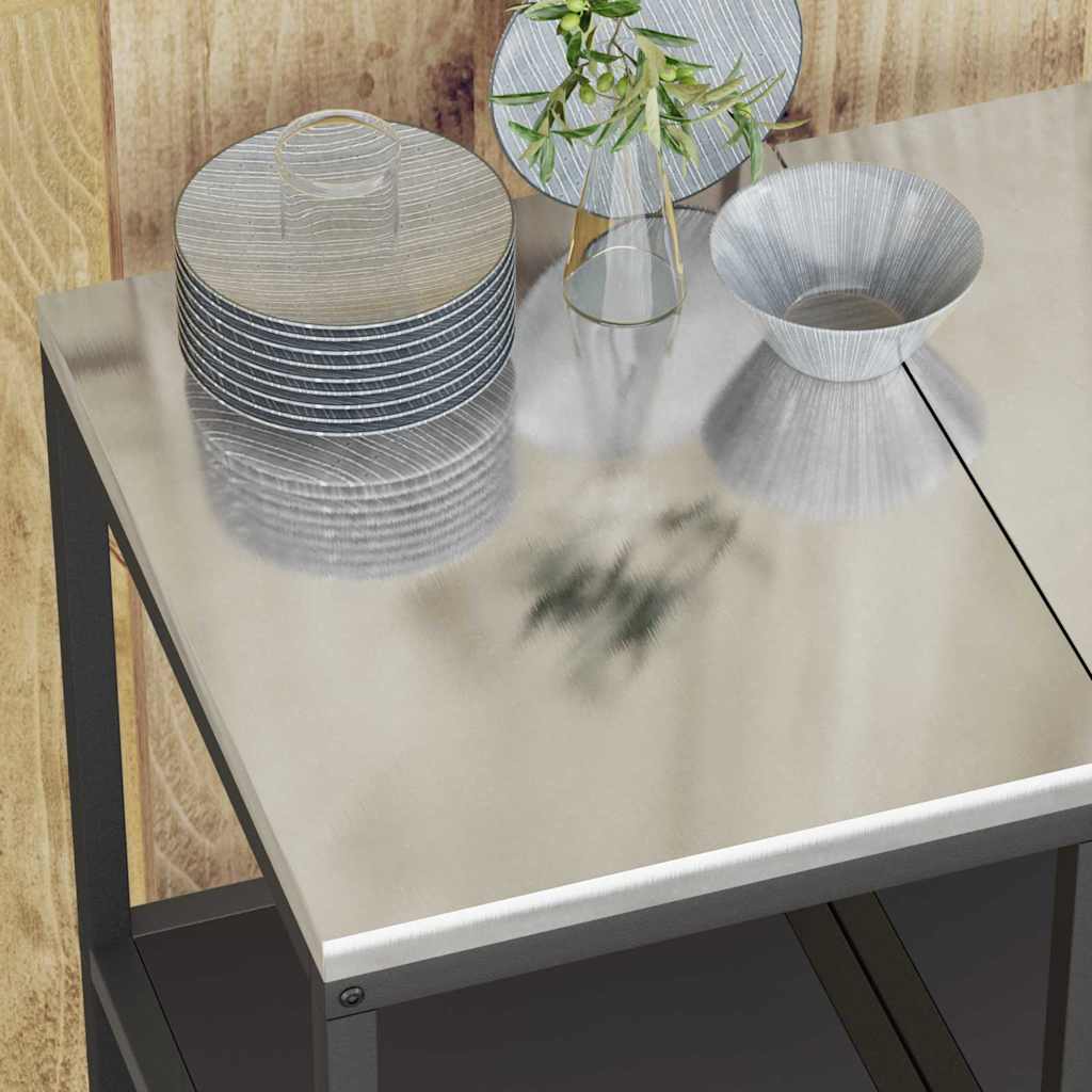 Kitchen Storage with Shelf Black 40 x 50 x 92 cm Steel