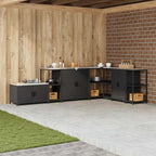 Kitchen Storage with Shelf Black 40 x 50 x 92 cm Steel