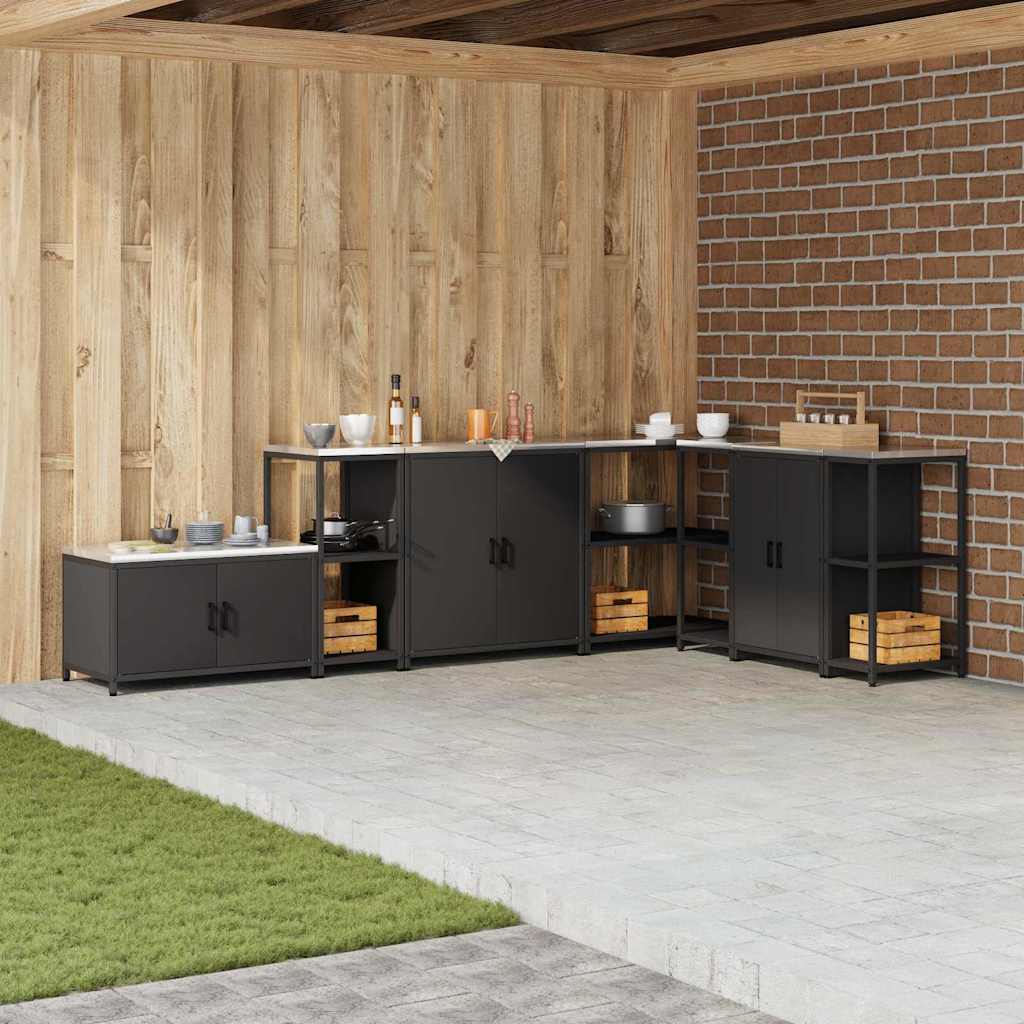 Kitchen Storage with Shelf Black 40 x 50 x 92 cm Steel