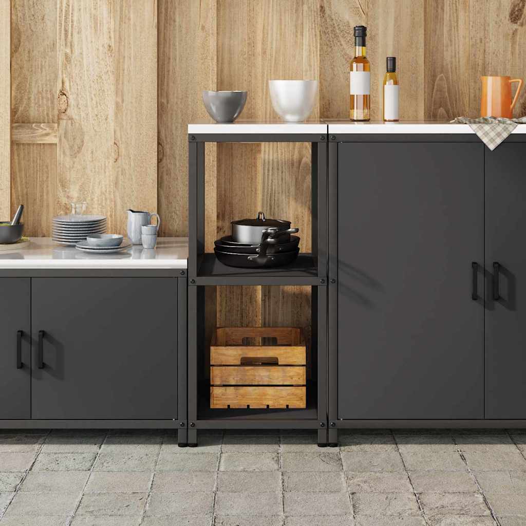 Kitchen Storage with Shelf Black 40 x 50 x 92 cm Steel