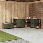 Kitchen Storage with Shelf Olive Green 40 x 50 x 92 cm Steel