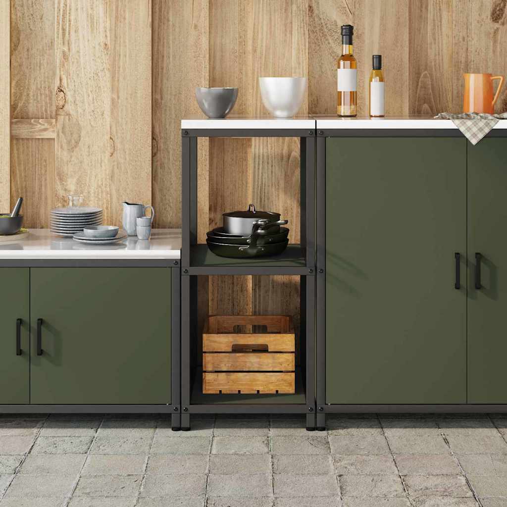 Kitchen Storage with Shelf Olive Green 40 x 50 x 92 cm Steel
