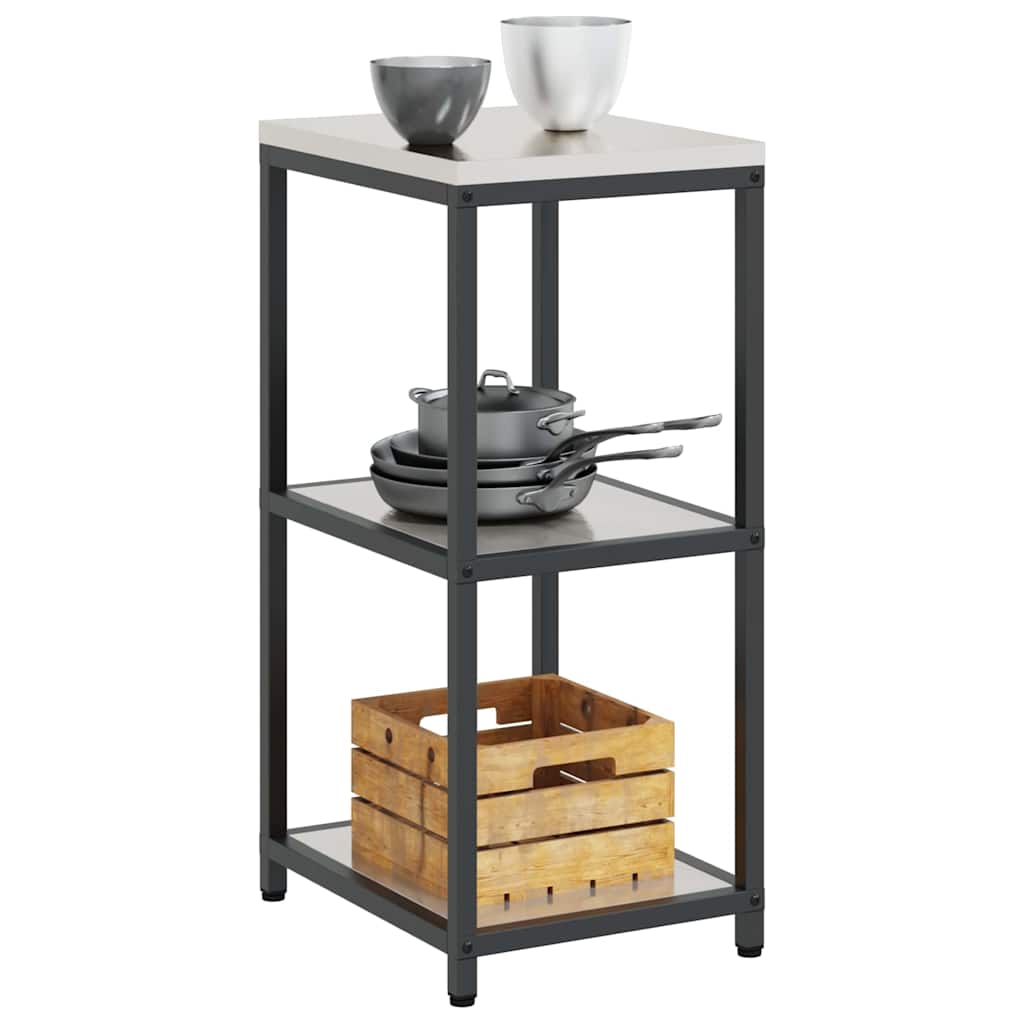 Kitchen Storage with Shelf Silver 40 x 50 x 92 cm Steel