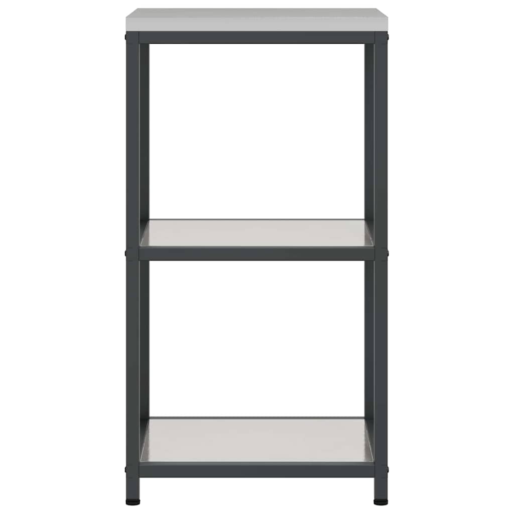 Kitchen Storage with Shelf Silver 40 x 50 x 92 cm Steel