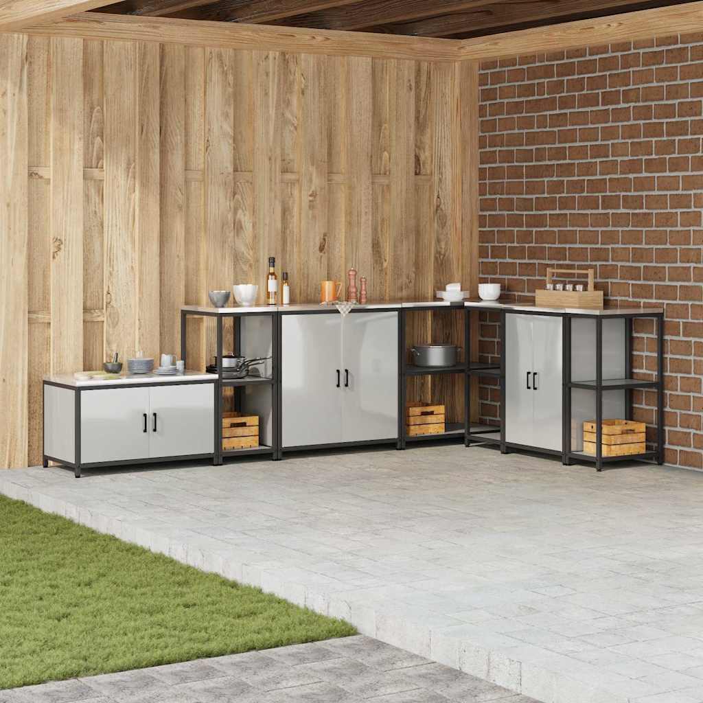 Kitchen Storage with Shelf Silver 40 x 50 x 92 cm Steel