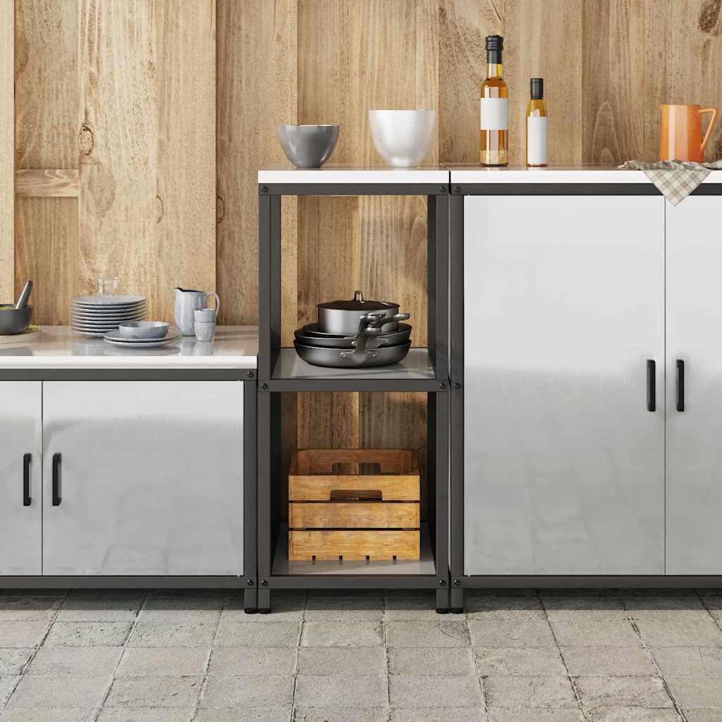 Kitchen Storage with Shelf Silver 40 x 50 x 92 cm Steel